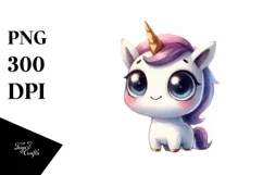 Funny Expressive Shy Unicorn PNG Product Image 1