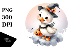 Cute Baby Swan Dressed for Halloween, Transparent PNG Product Image 1