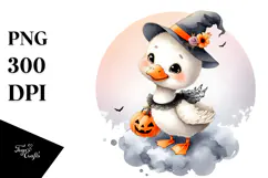 Cute Baby Swan Dressed for Halloween, Transparent PNG Product Image 1