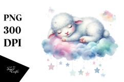 Pastel Lamb Cloud Clipart Product Image 1