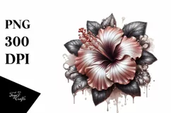 Detailed Glossy Hibiscus | Sublimation | Clipart Product Image 1