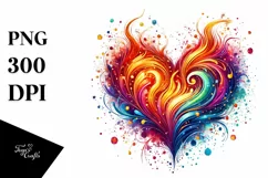 Heart Made of Fire PNG Product Image 1