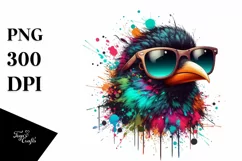Colorful Sunglasses Bird | Sublimation | Clipart Product Image 3