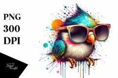 Colorful Sunglasses Bird | Sublimation | Clipart Product Image 3