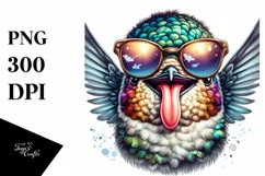 Funny Hummingbird Smiling Sunglasses | Clipart Product Image 3