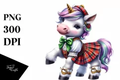 Colorful Baby Unicorn in Schottische Dancer's Outfit PNG Product Image 3
