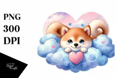 Cute Cloud Shiba Inu PNG Product Image 1