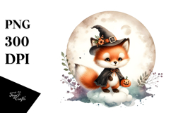 Cute Baby Fox Dressed for Halloween, Transparent PNG Product Image 1