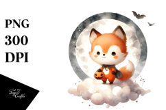 Cute Baby Fox Dressed for Halloween, Transparent PNG Product Image 1