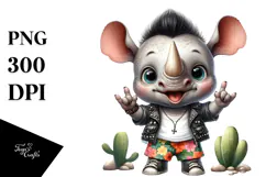 Cute Baby Rhino, High-Res PNG Product Image 1