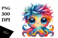 Cute Baby Octopus Eyes | Sublimation Clipart Product Image 1