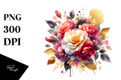 Vibrant Gold Foil Bouquet PNG Product Image 1