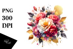 Vibrant Gold Foil Bouquet PNG Product Image 1