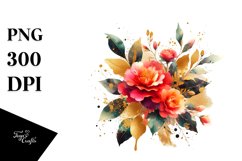 Vibrant Gold Foil Bouquet PNG Product Image 1