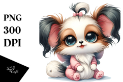 Watercolor Baby Papillon JPEG Product Image 1