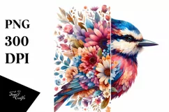 Vibrant Watercolor Bird | Sublimation | Clipart Product Image 1