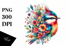 Vibrant Watercolor Bird | Sublimation | Clipart Product Image 3