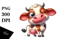 Silly Baby Calf with Exaggerated Expression, PNG Product Image 1