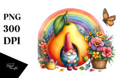 Gnome House Fruit Rainbow Clipart Product Image 1