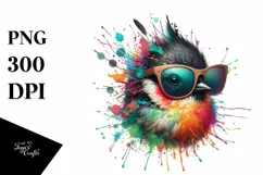 Colorful Sunglasses Bird | Sublimation | Clipart Product Image 1