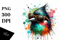Colorful Sunglasses Bird | Sublimation | Clipart Product Image 3