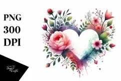 Digital Paintbrush Heart, PNG Product Image 1