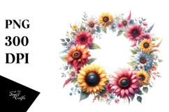 Floral Frame Sunflower Clipart Product Image 1