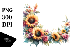 Floral Frame Sunflower Clipart Product Image 1