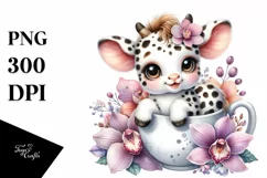 Hummingbird Cup Floral BabyUnicrn | Sublimation | Clipart Product Image 1