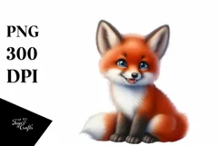 Funny Baby Fox with Halloween Vampire Fangs | Clipart Product Image 3