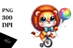 Goofy Baby Lion with Tiny Bowtie PNG Product Image 1