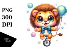 Goofy Baby Lion with Tiny Bowtie PNG Product Image 1