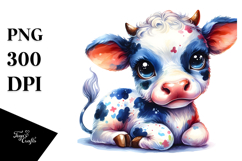 Cute Baby Cow in Style PNG Product Image 1