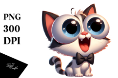 Playful Cartoon Cat with Rolling Eyes, Transparent PNG Product Image 1