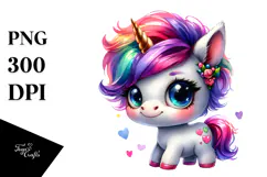 Cute Vibrant Unicorn Episode Drawing PNG Product Image 1