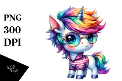 Cute Vibrant Unicorn Episode Drawing PNG Product Image 1