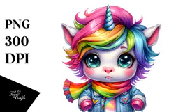Expressive Baby Unicorn PNG Product Image 1