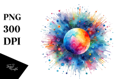 Colorful Sun Abstract Clipart Product Image 1