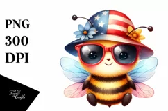 Colorful Watercolor Cute Baby Bee | Sublimation | Clipart Product Image 3