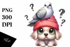 Funny Baby Dog with Hat | Sublimation | Clipart Product Image 1