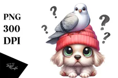 Funny Baby Dog with Hat | Sublimation | Clipart Product Image 1