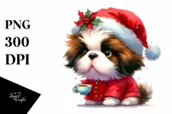 Crazy Baby Saint Bernard with Tea Cup PNG Product Image 3