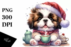 Crazy Baby Saint Bernard with Tea Cup PNG Product Image 1