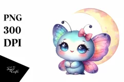 Baby Butterfly with Big Eyes | Clipart Product Image 1