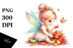 Colorful Baby Fairy with Autumn Leaves Product Image 3