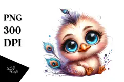 Cute Baby Peacock, Adorable PNG Product Image 1