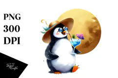 Funky Penguin in Beachwear, Transparent PNG Product Image 1