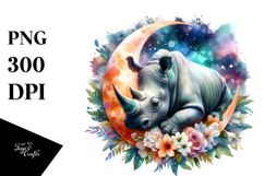 Rhino Moon Flowers Clipart Product Image 1