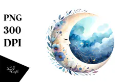 Very Simple Whimsical Half Moon, High-Res PNG Product Image 1