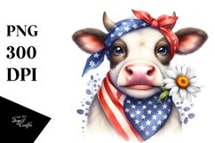 Happy Cow Portrait Sublimation Clipart Product Image 3